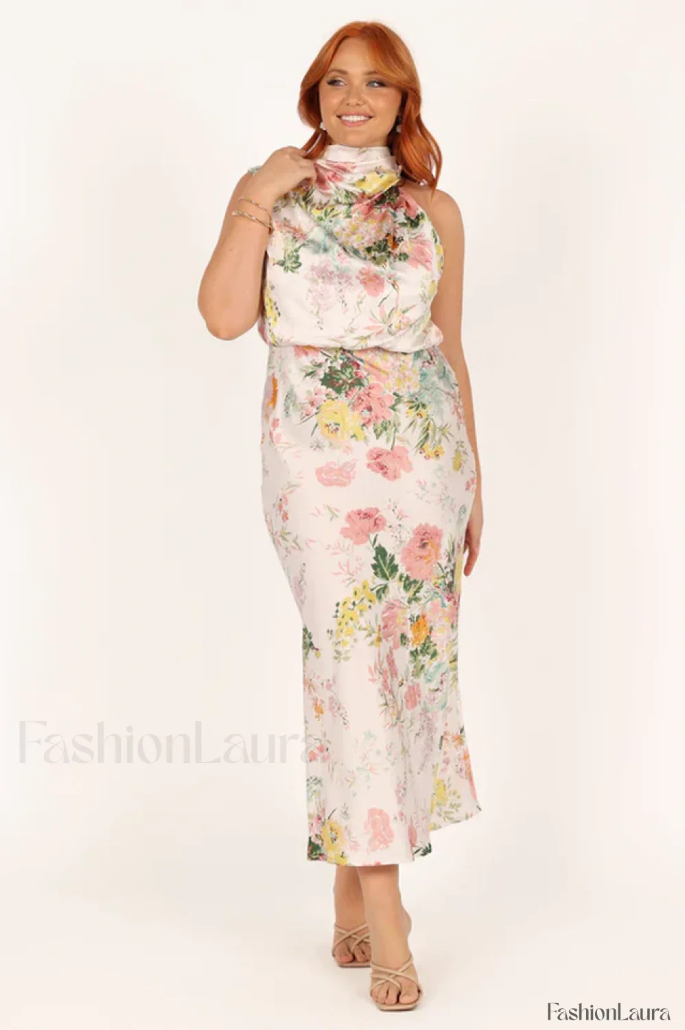 Anabelle Halter Stylish Neck Midi Dress - Image 67