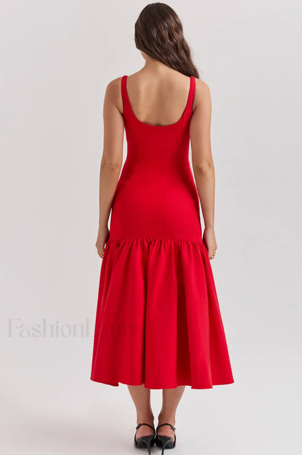 Amore Dropped Stylish Waist Midi Dress - Image 15