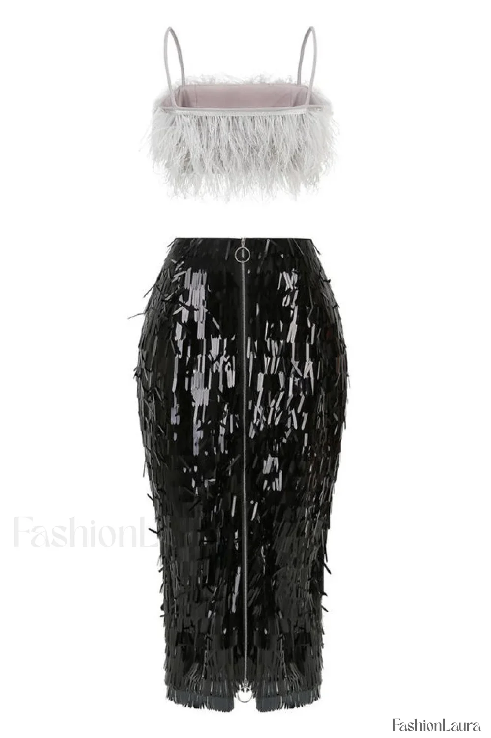 Aleyna Feather Top Charming + Sequin Skirt Set - Image 19