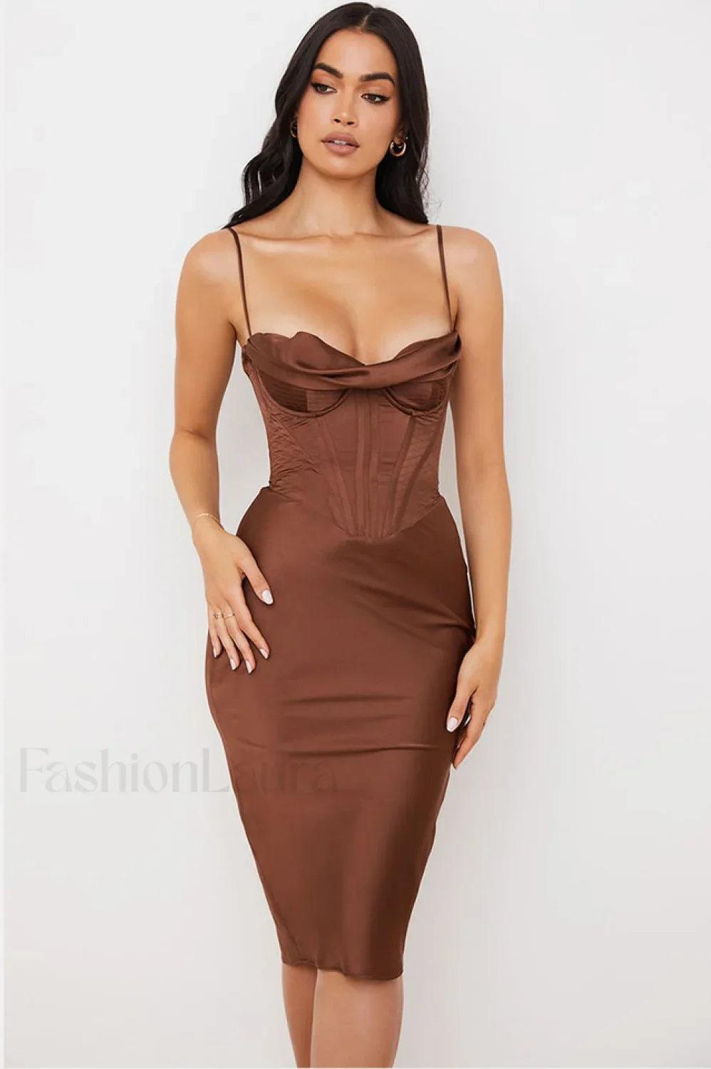 Absolute Elegance Satin Charming Corset Midi Dress - Image 23