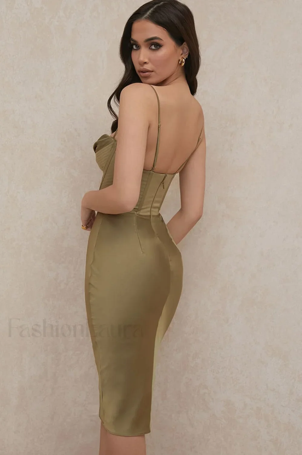 Absolute Elegance Satin Charming Corset Midi Dress - Image 66