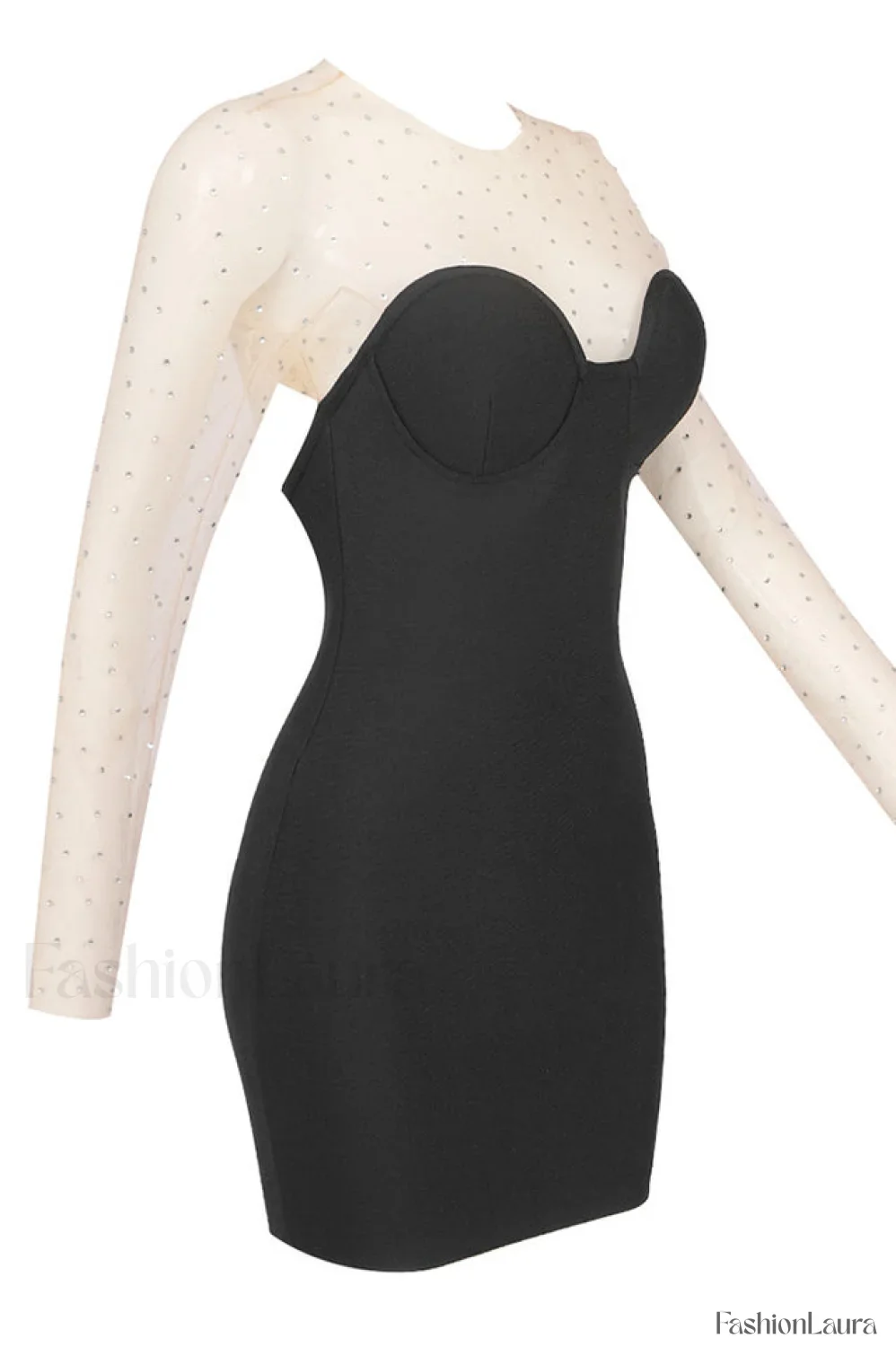 Aarohi Crystal Stylish Mesh Mini Dress - Image 18