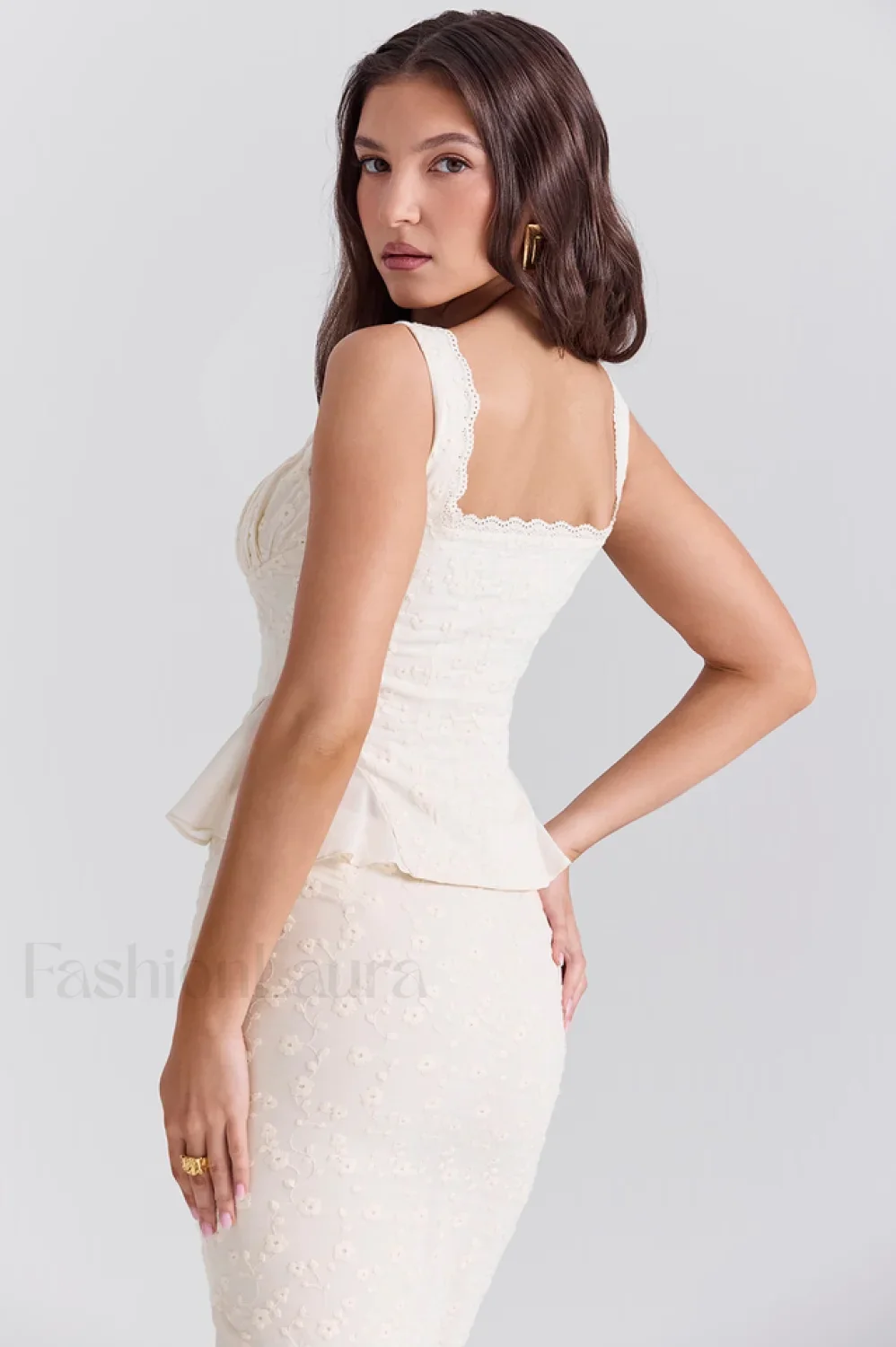 Vintage Embroidery Ruffle Charming Top & Skirt Set - Image 18