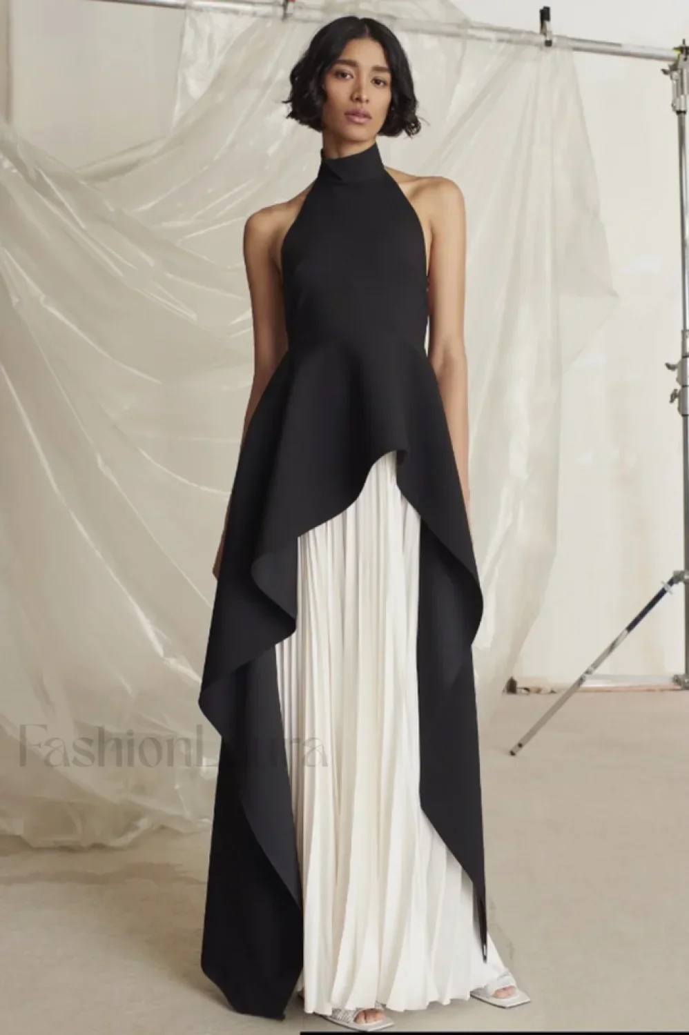 Victoria Layered Stylish Halter Gown Set