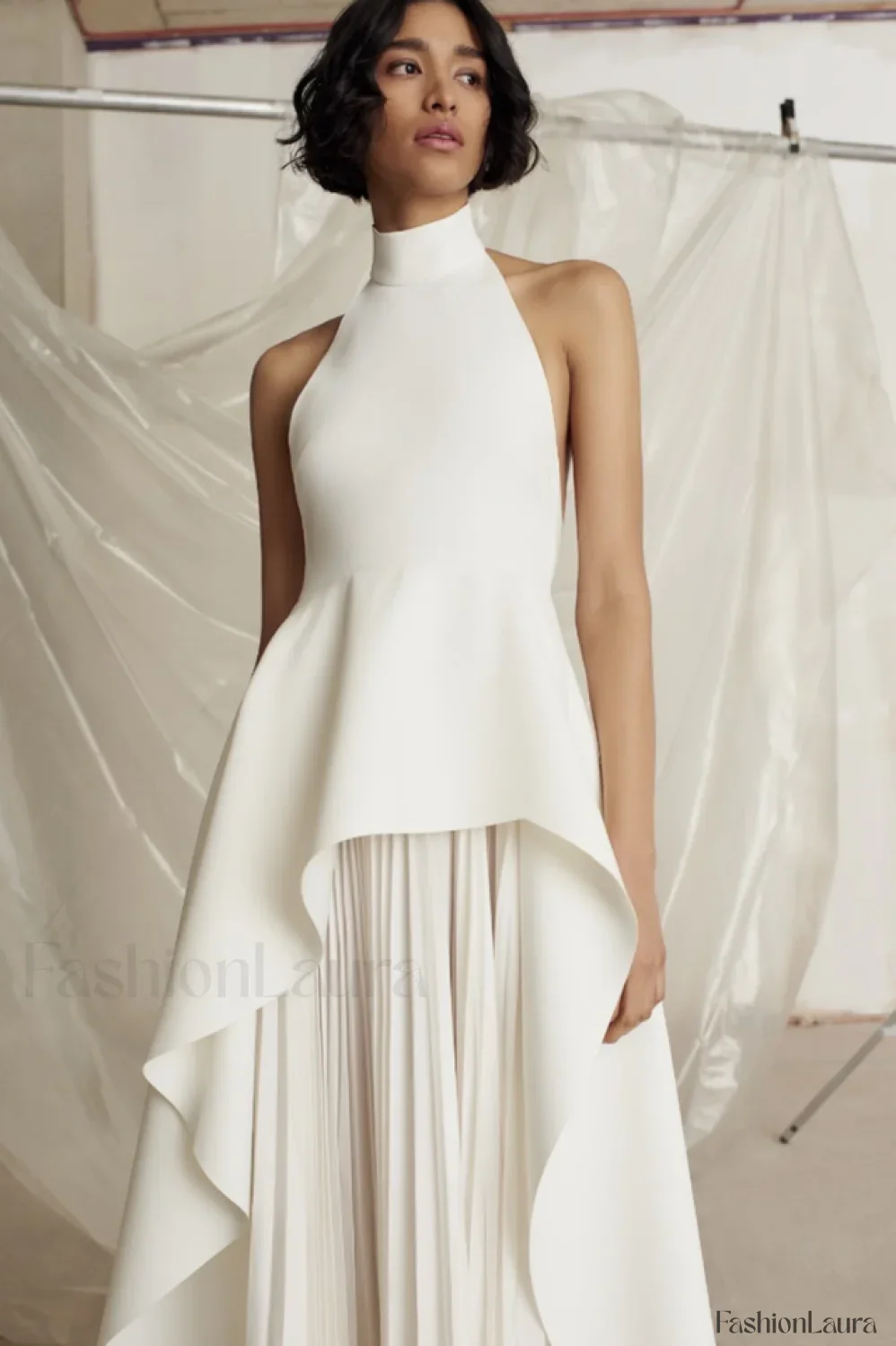 Victoria Layered Stylish Halter Gown Set - Image 35