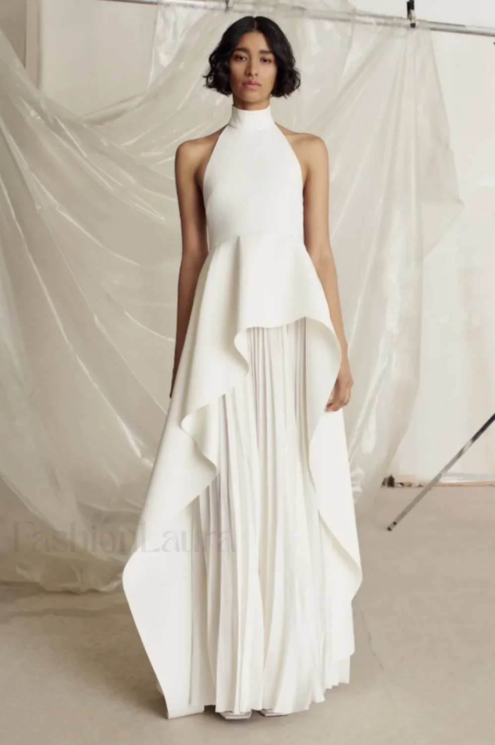 Victoria Layered Stylish Halter Gown Set - Image 5