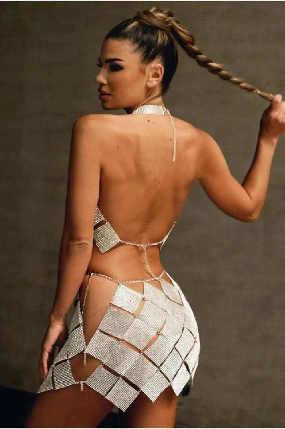 Verva Metallic Mesh Charming Two Piece Set - Image 2
