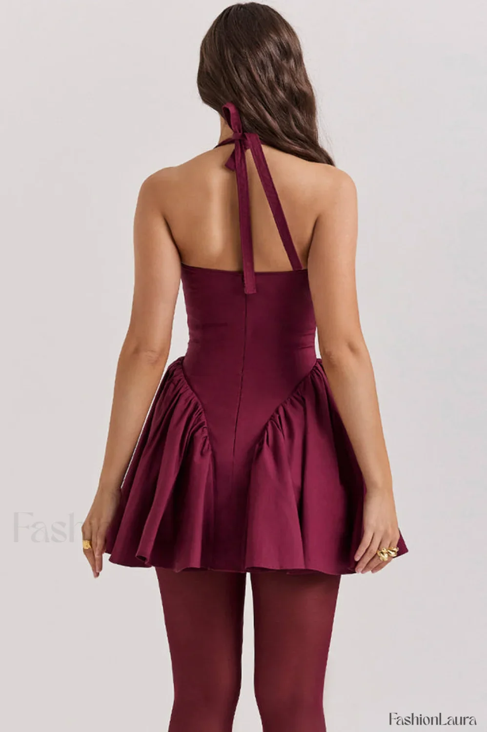 Valentia Halter Stylish Mini Dress - Image 30