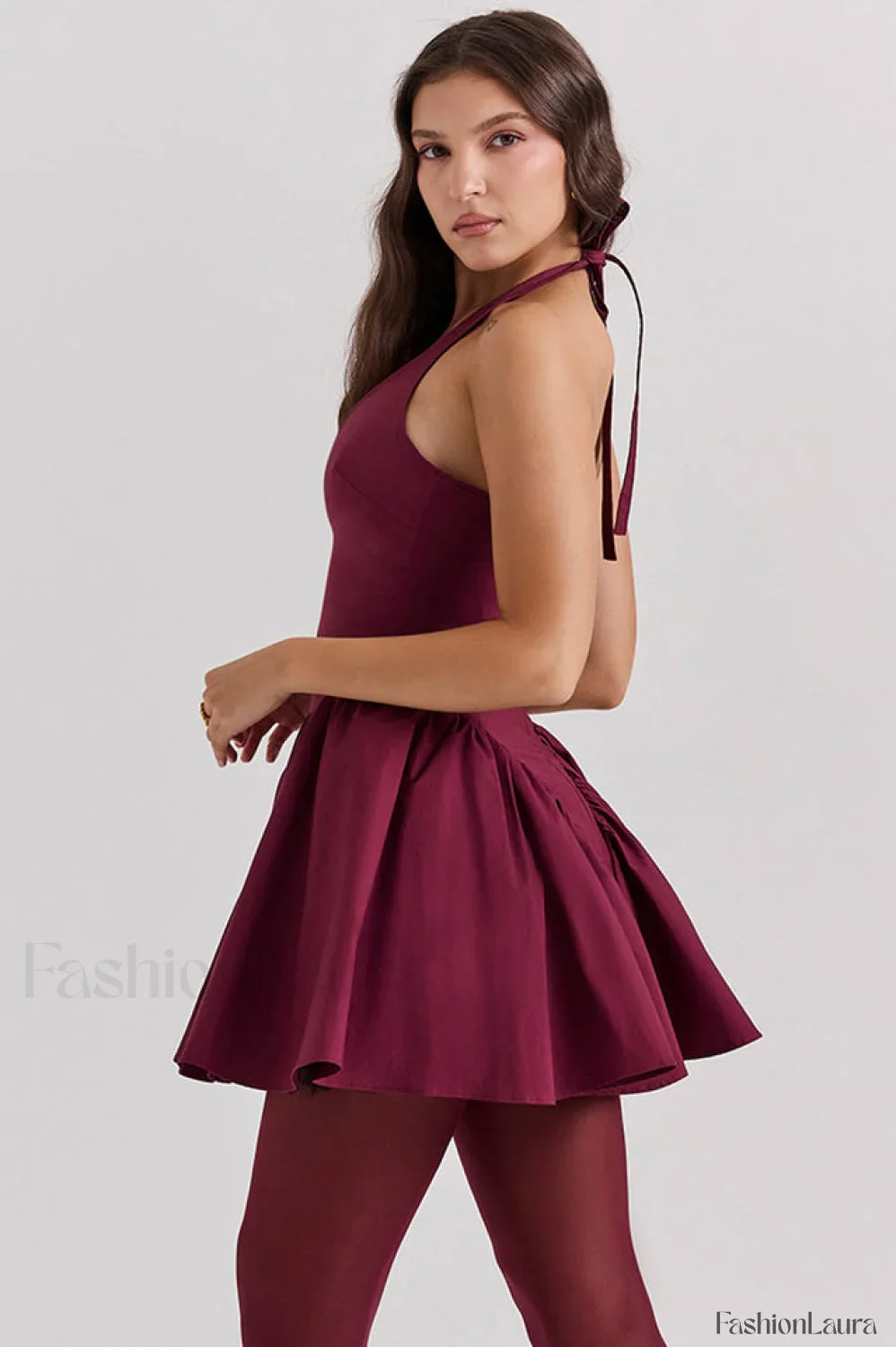 Valentia Halter Stylish Mini Dress - Image 33
