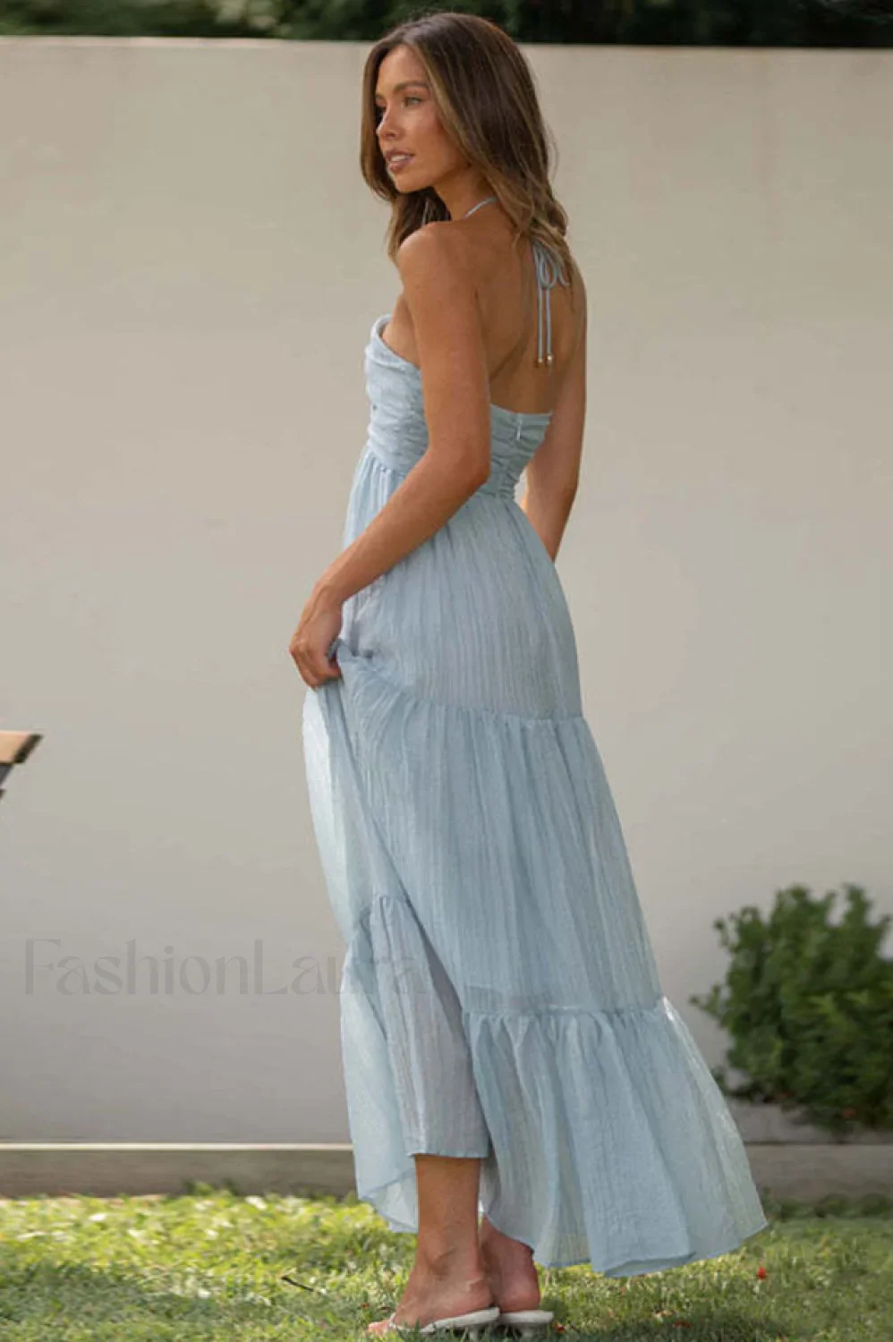 V-Neck Lace Stylish Up Beach Dress - Image 7