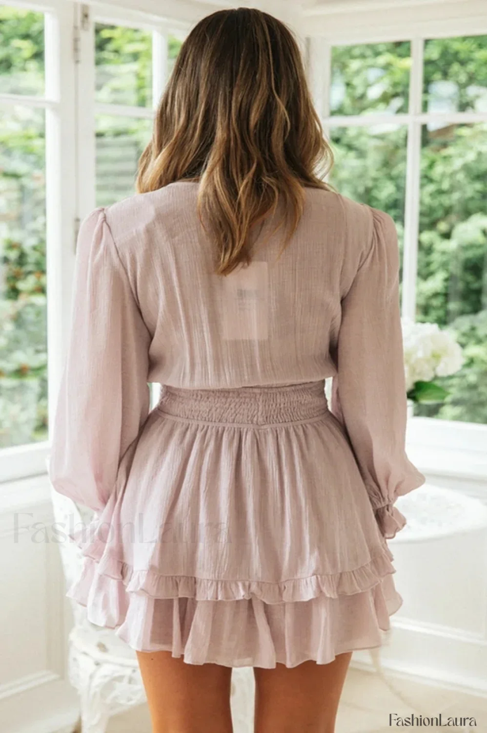 V Neck Stylish Summer Mini Dress - Image 41