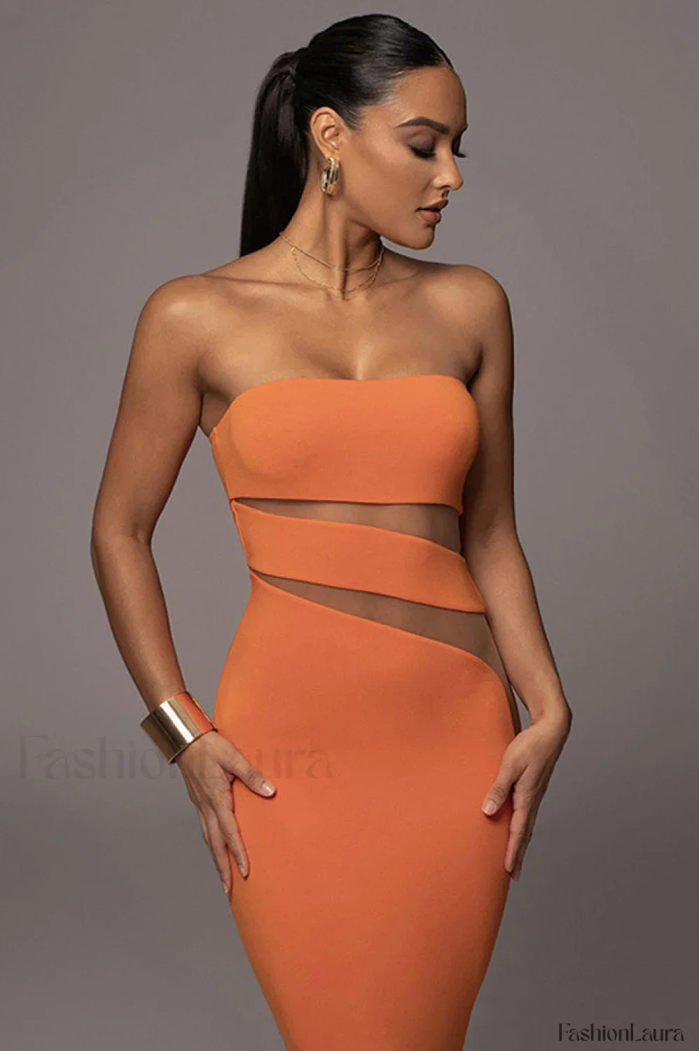 Unpredictable Elegant Midi Dress - Image 25