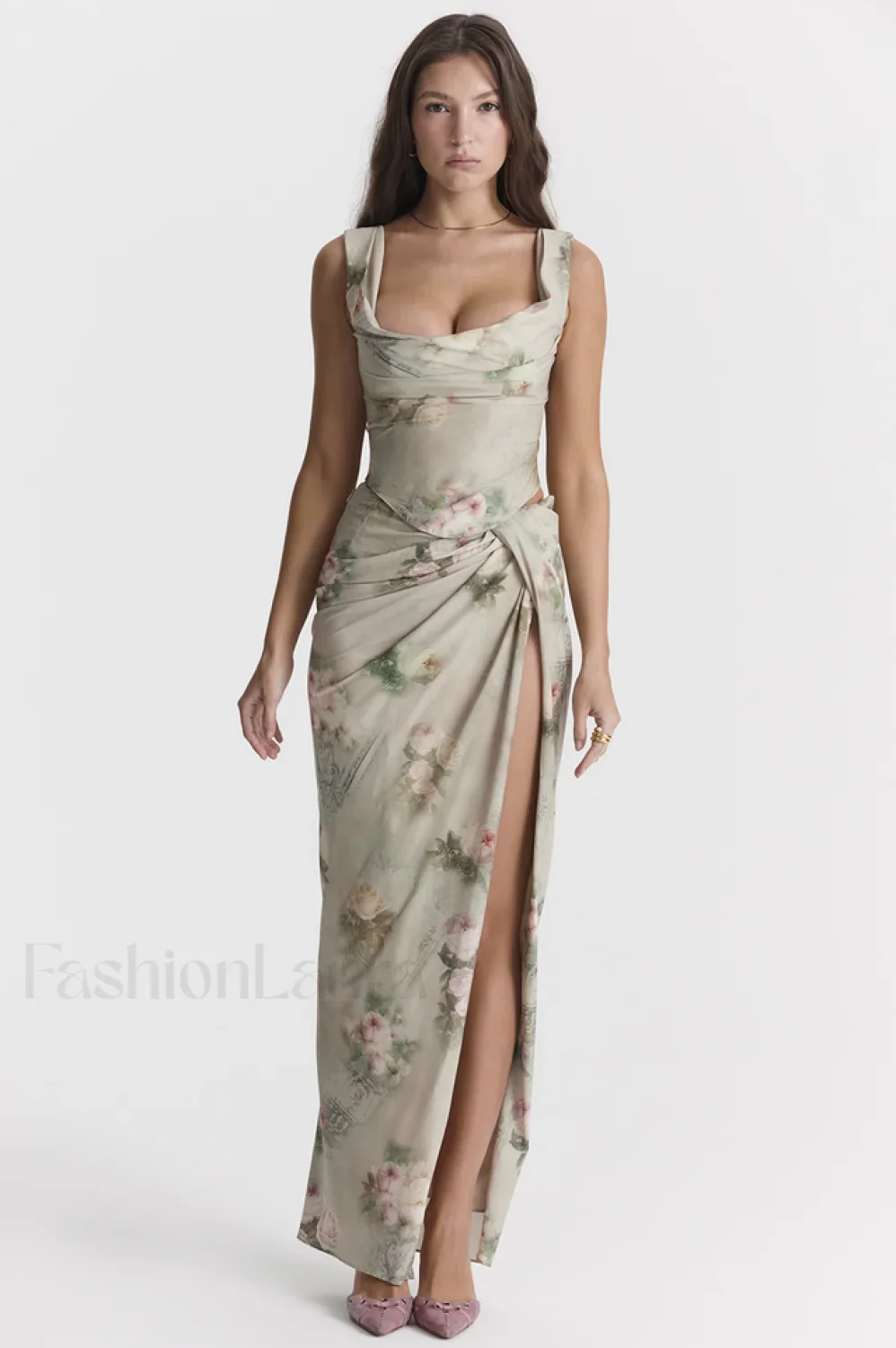 Una Vintage Floral Corset Graceful + Maxi Skirt Set - Image 15