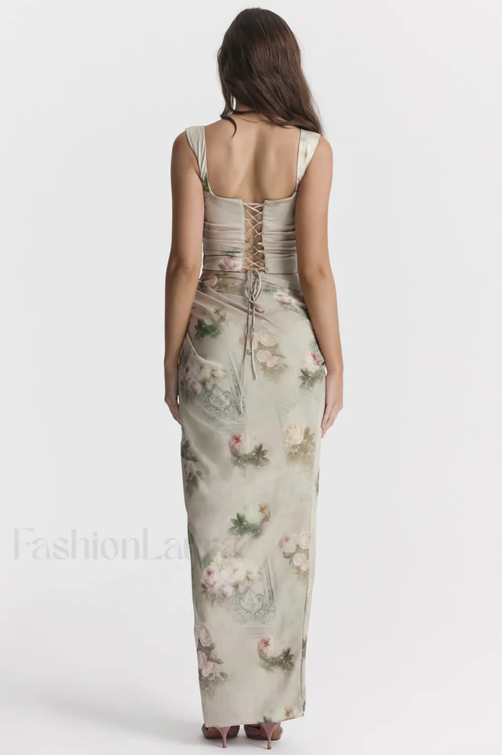 Una Vintage Floral Corset Graceful + Maxi Skirt Set - Image 20