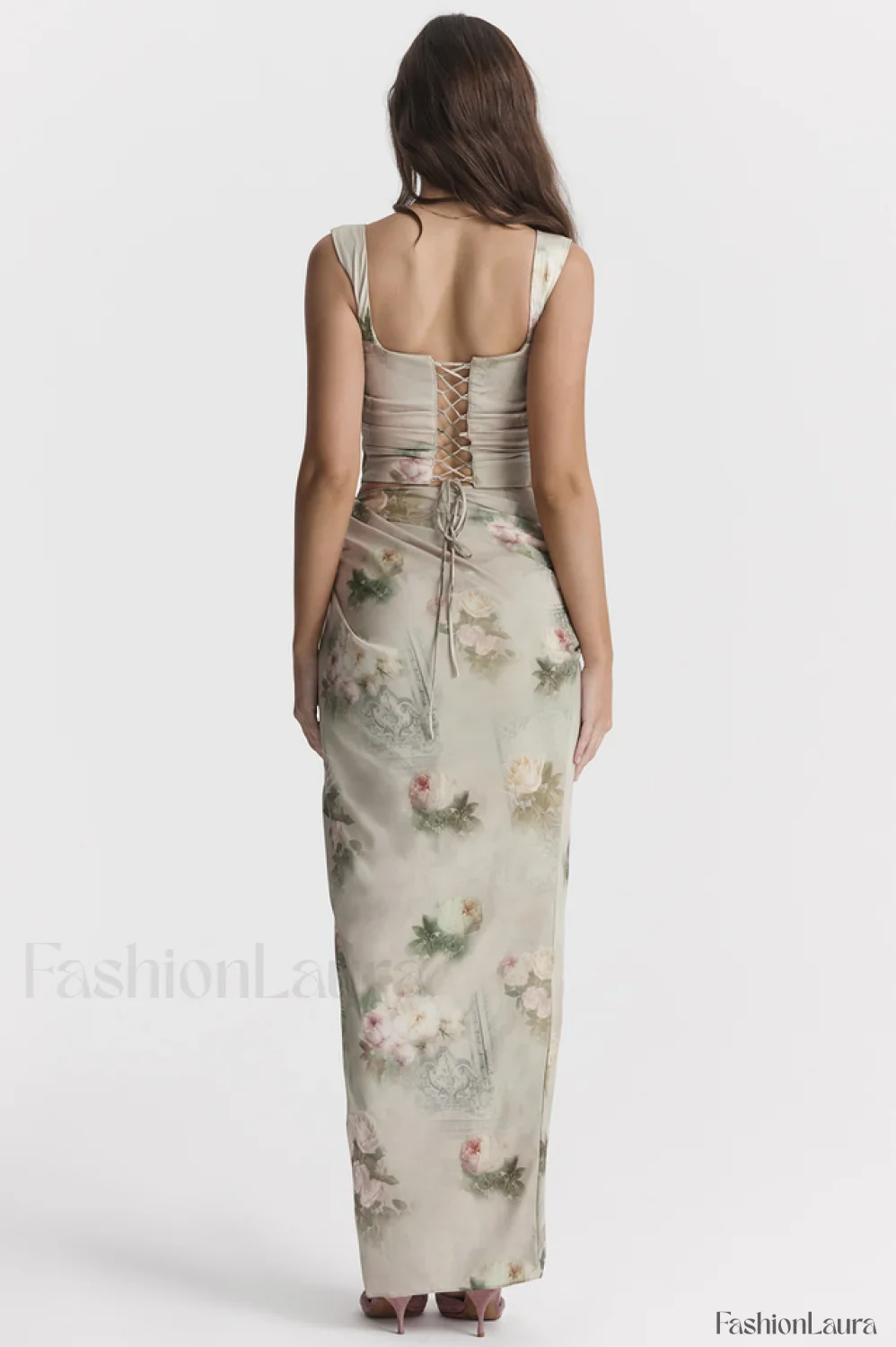 Una Vintage Floral Corset Graceful + Maxi Skirt Set - Image 30