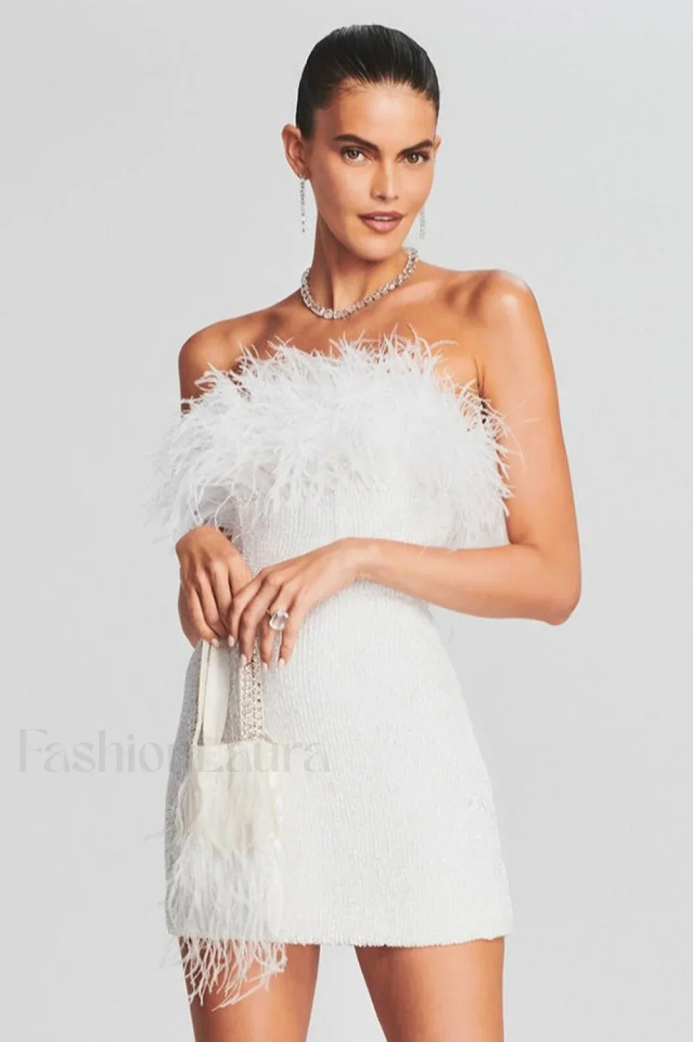 Torin Sequin Stylish Feather Dress - Image 12