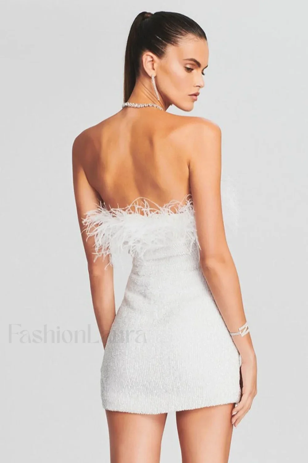 Torin Sequin Stylish Feather Dress - Image 13