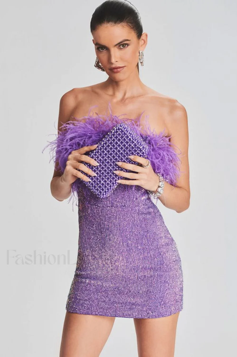 Torin Sequin Stylish Feather Dress - Image 2