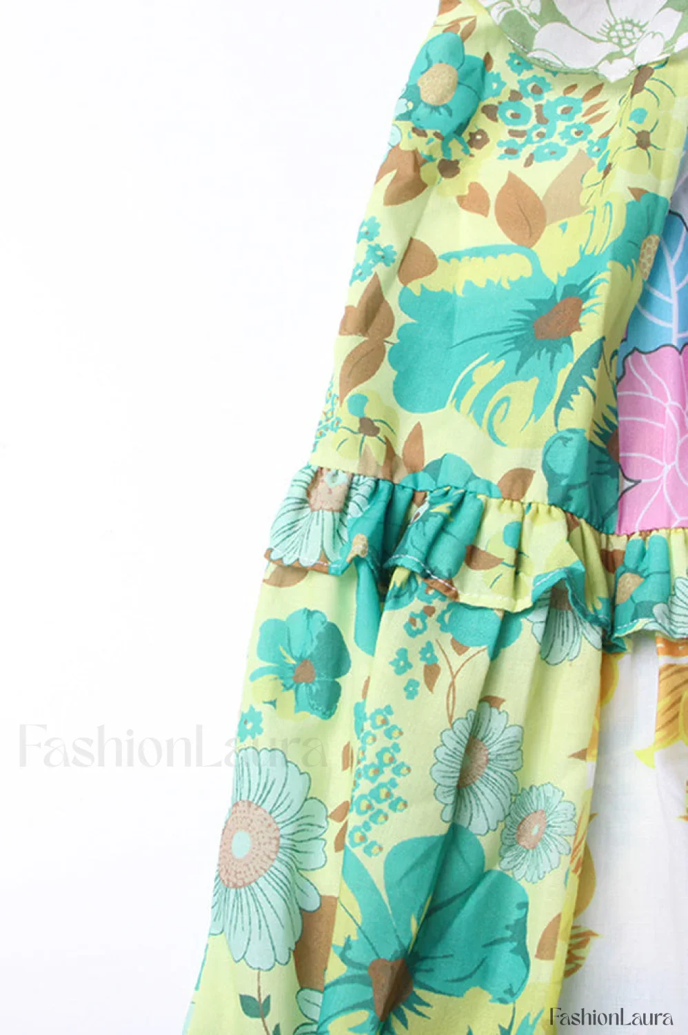 Tiered Patchwork Stylish Midi Dress - Image 28
