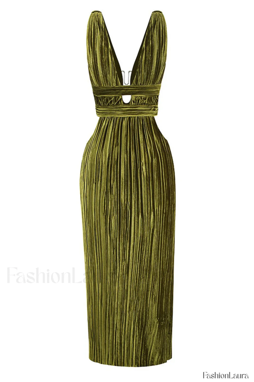 Thyme Velvet Stylish Slit Midi Dress - Image 13