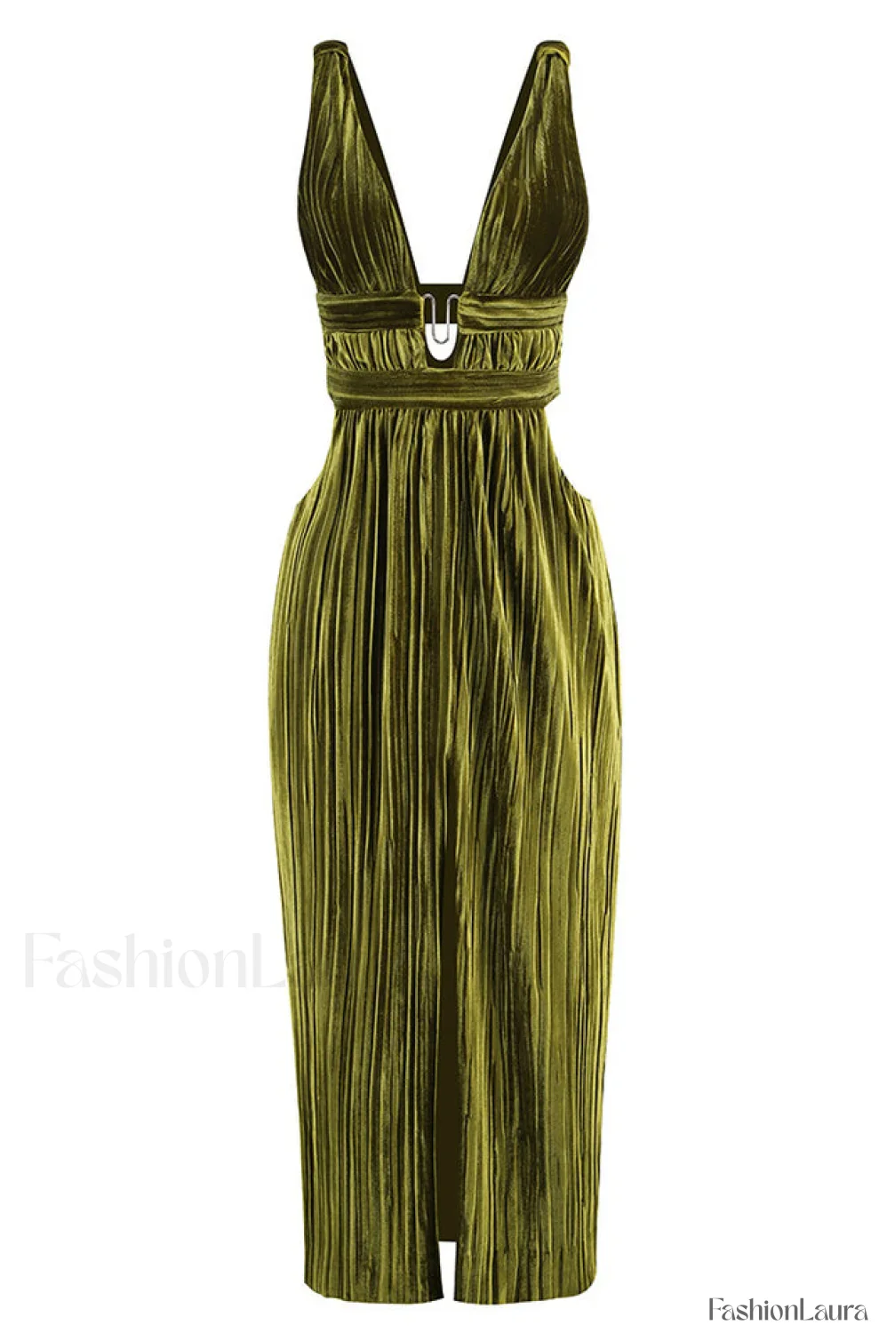 Thyme Velvet Stylish Slit Midi Dress - Image 15