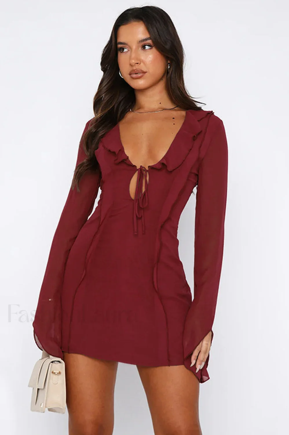 Surround Sound Stylish Mesh Mini Dress - Image 13