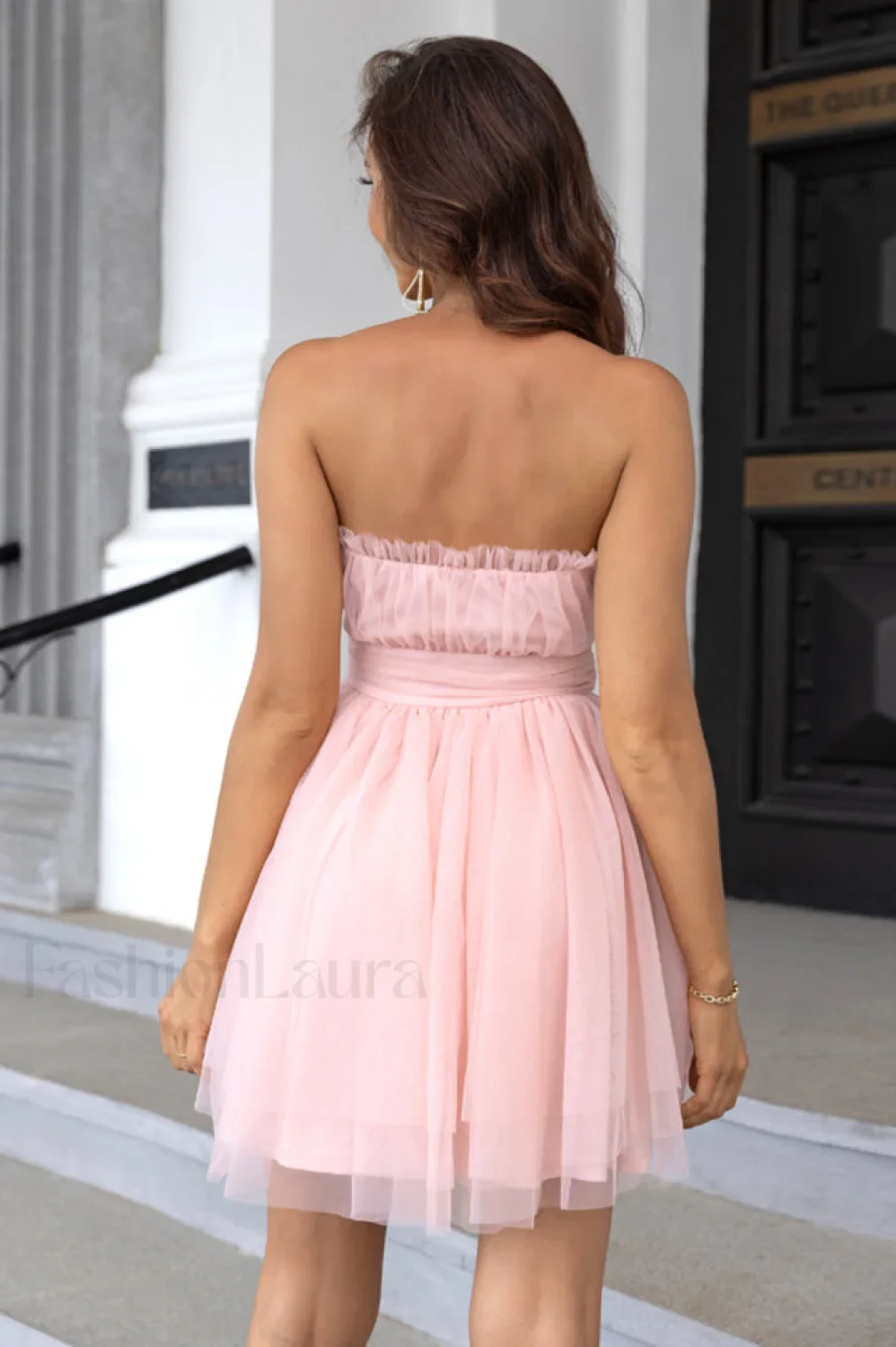 Strapless A Line Charming Tulle Homecoming Dress - Image 2
