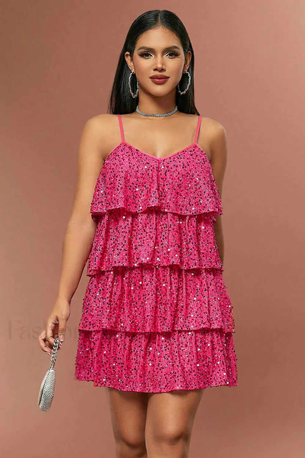 Sparkly Layered Cake Charming Cami Party Dress