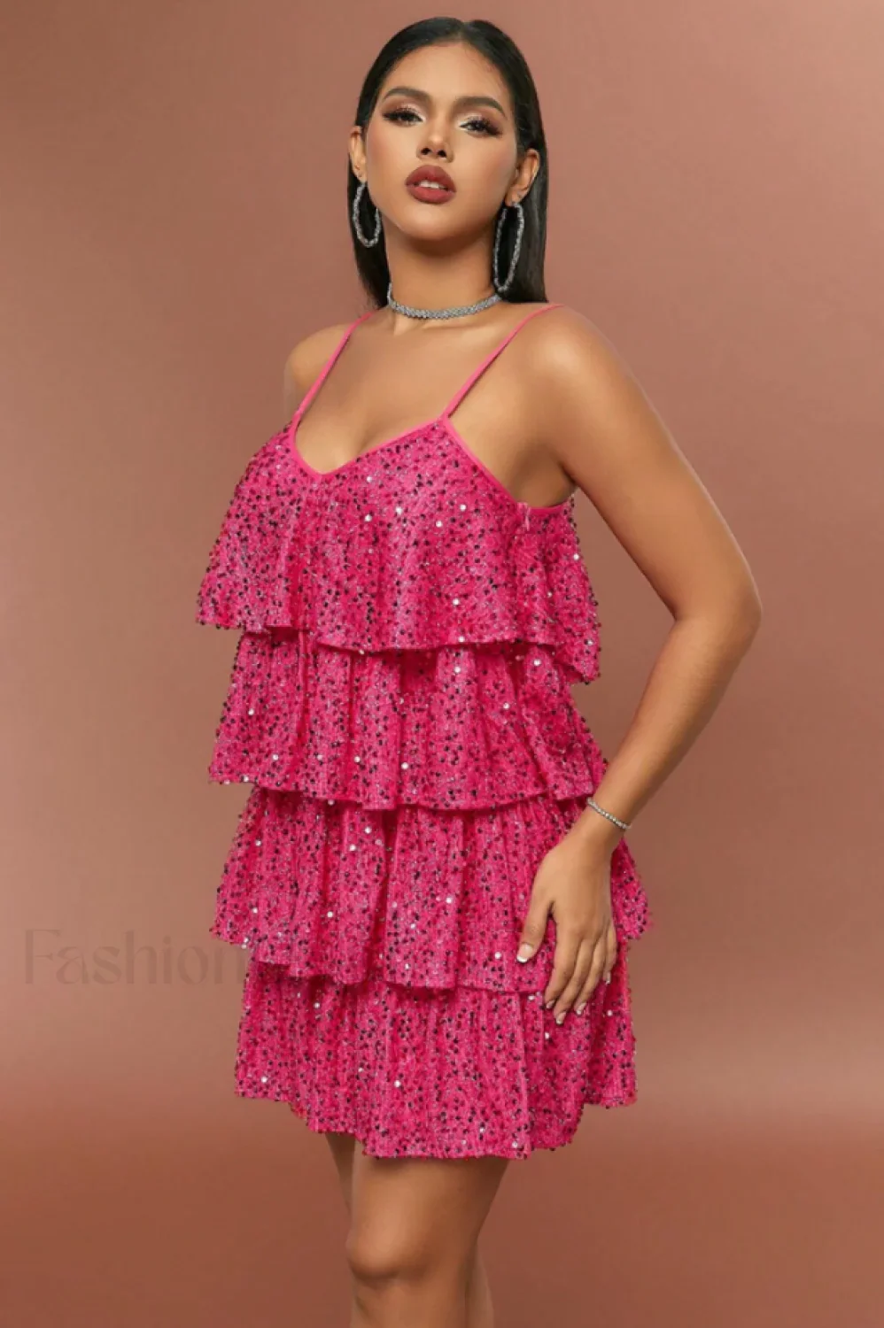 Sparkly Layered Cake Charming Cami Party Dress - Image 2