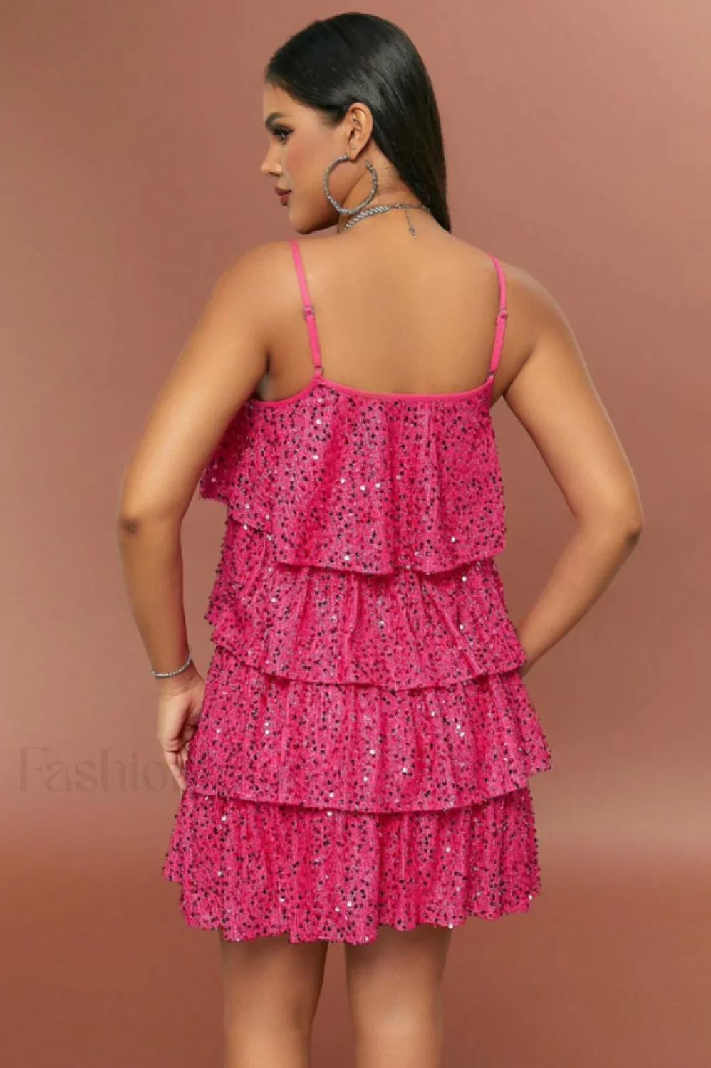Sparkly Layered Cake Charming Cami Party Dress - Image 4