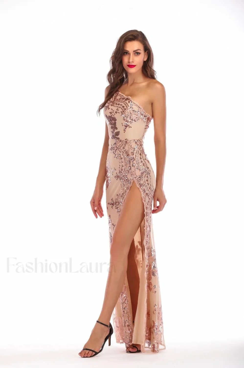 Shining Sequin Highly Charming Split Maxi Dress - Image 5