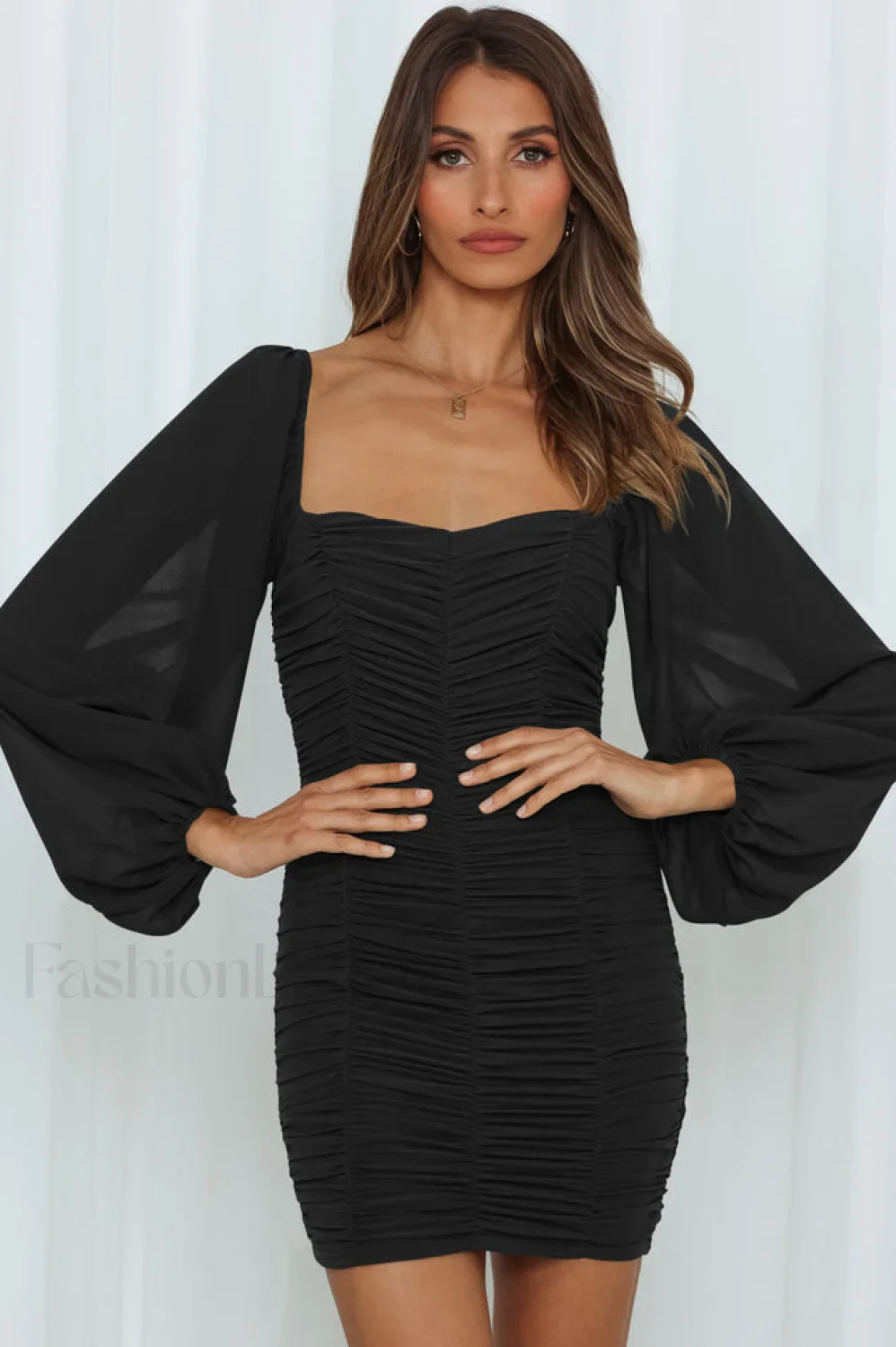 She's Angelic Stylish Ruched Mini Dress - Image 45