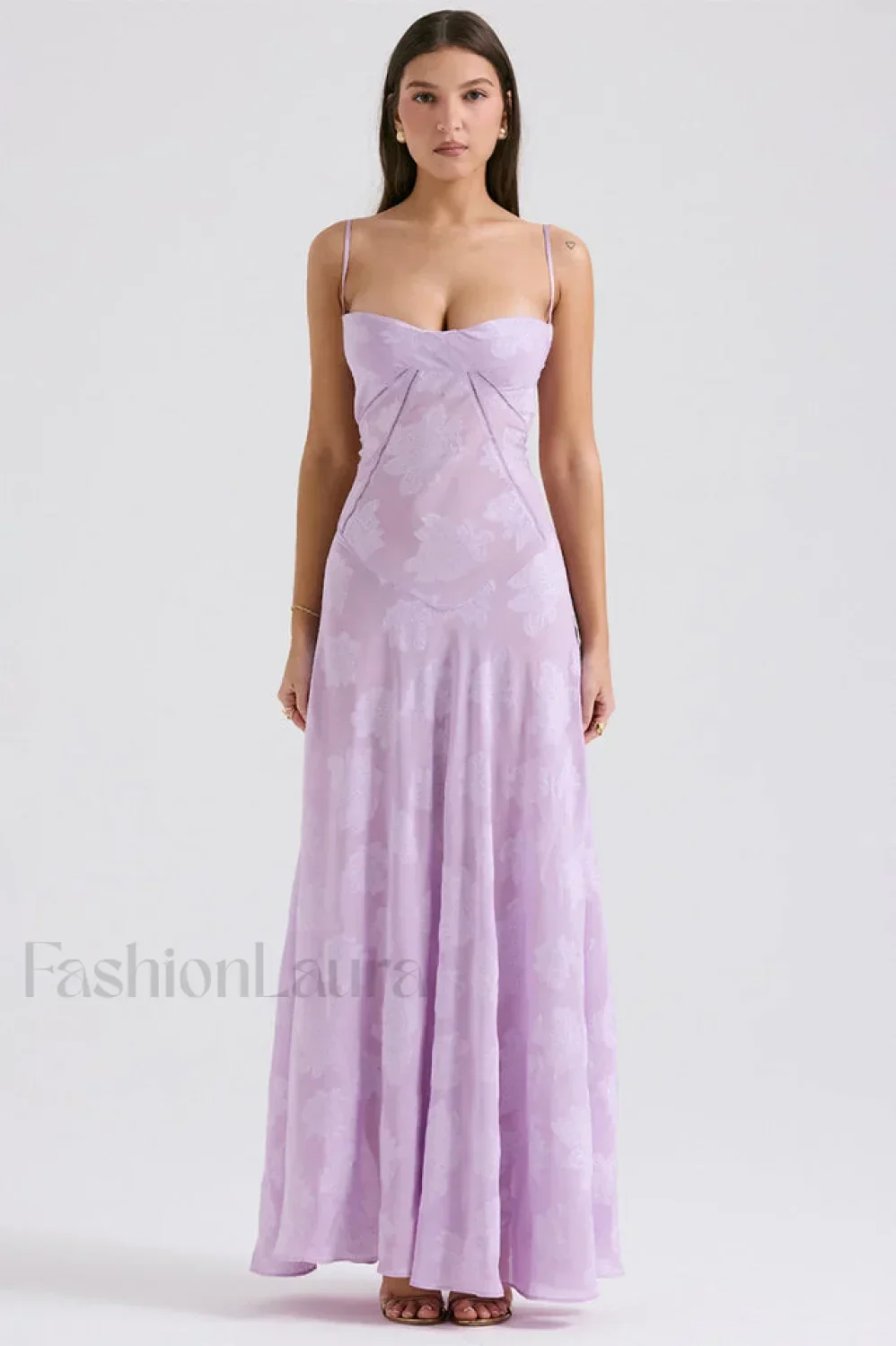 Serena Retro Purple Charming Printed Maxi Dress