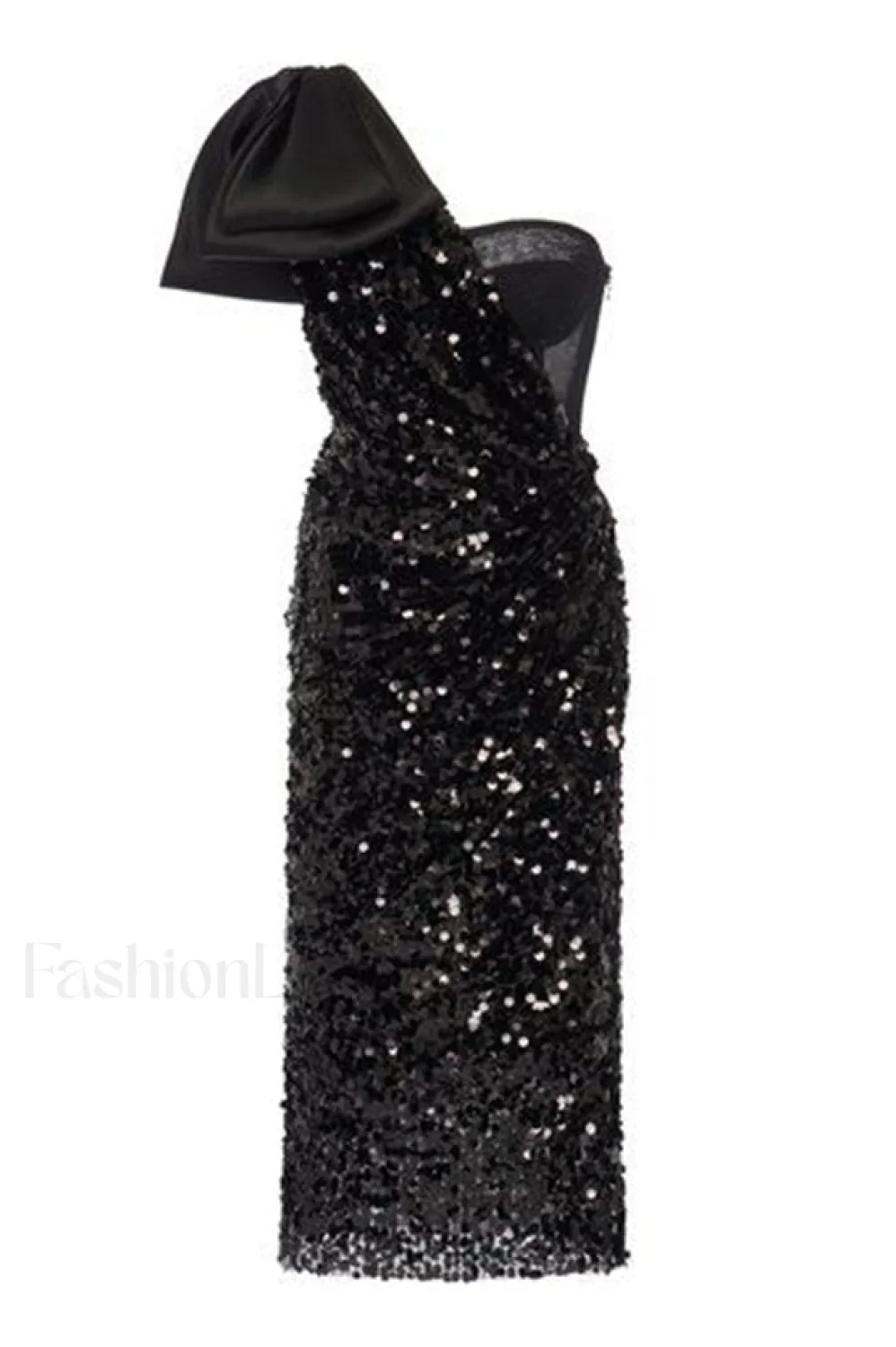 Sequined Longuette Stylish Dress With Bow - Image 6