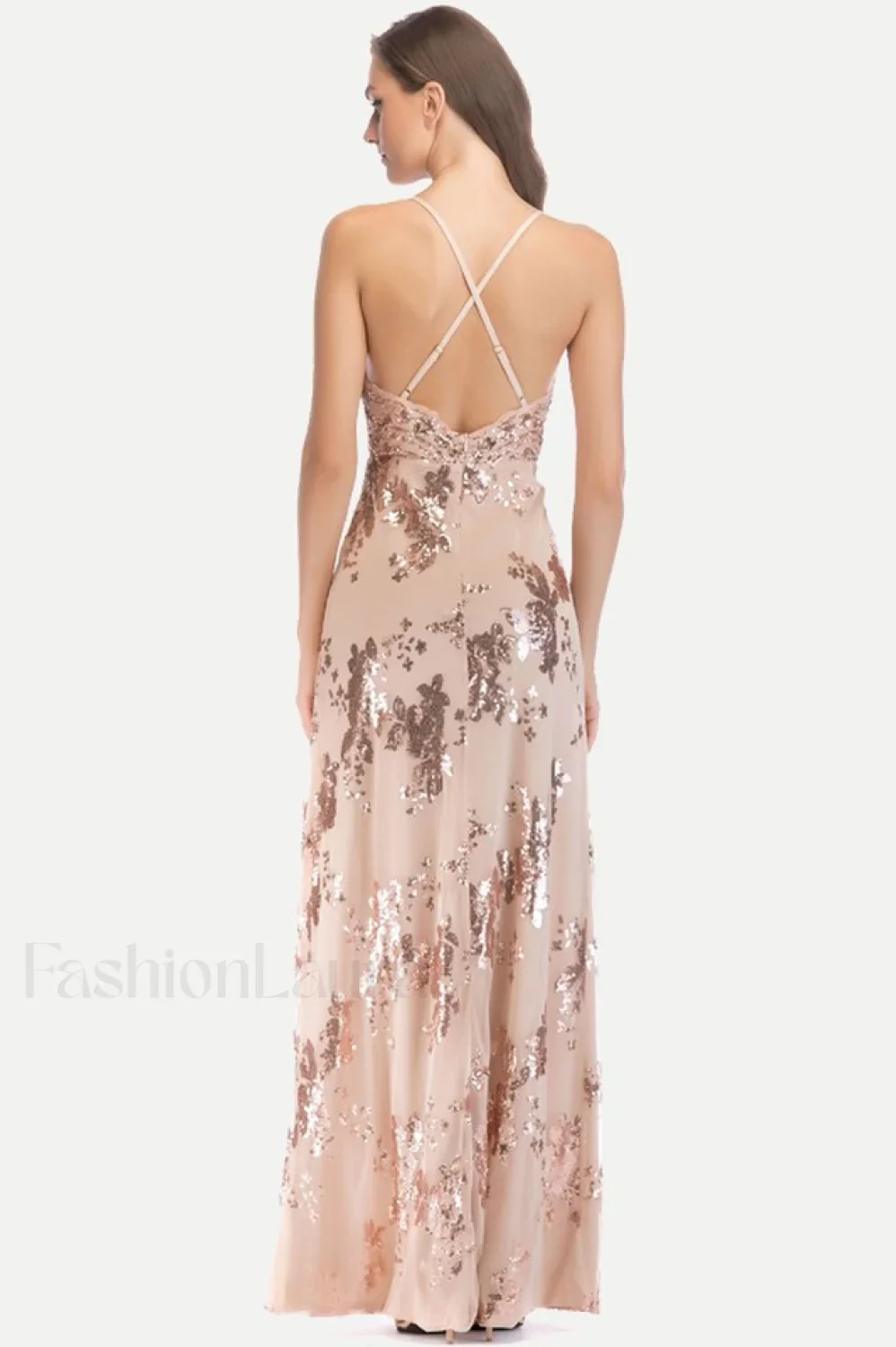 Sequin Slit Glitter Charming Maxi Evening Party Dress - Image 12