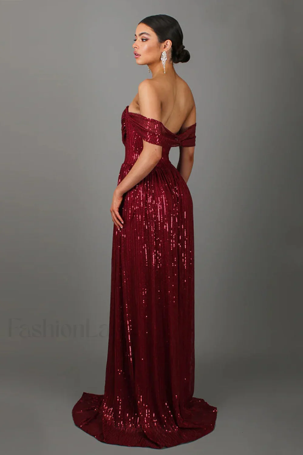 Sequin Dress With Charming Corset & Arm Drapes - Image 6