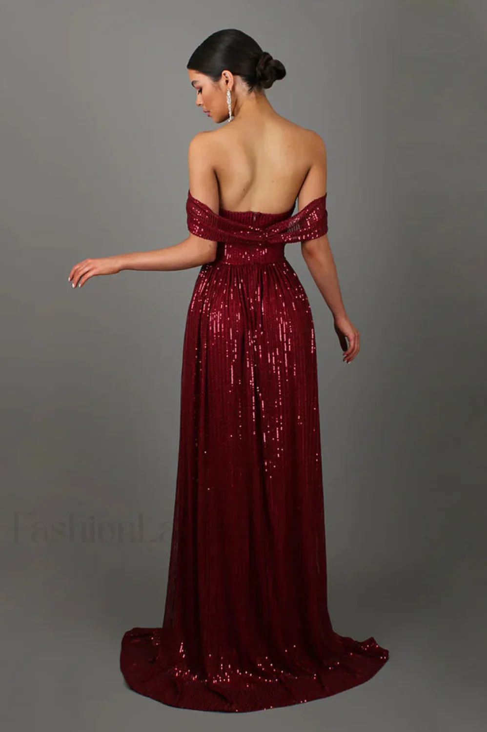 Sequin Dress With Charming Corset & Arm Drapes - Image 8