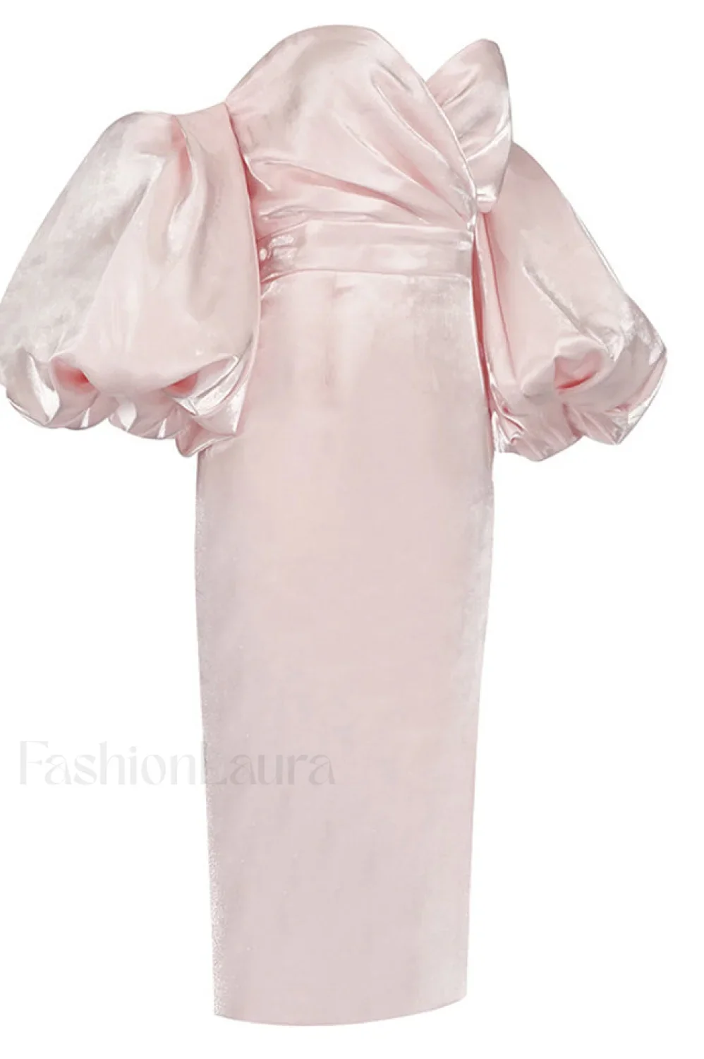 Satin Strapless Stylish Midi Dress - Image 12