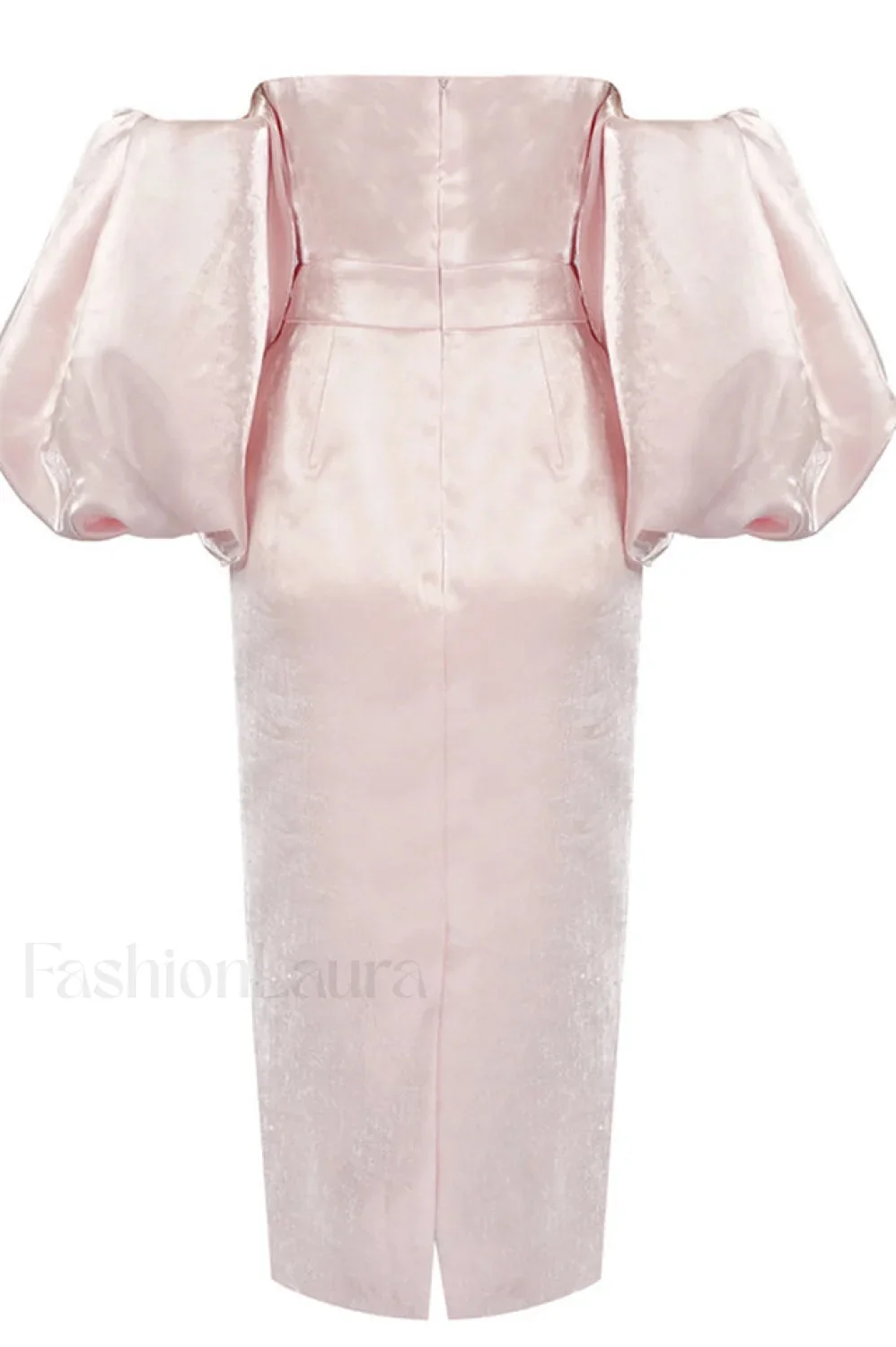 Satin Strapless Stylish Midi Dress - Image 13