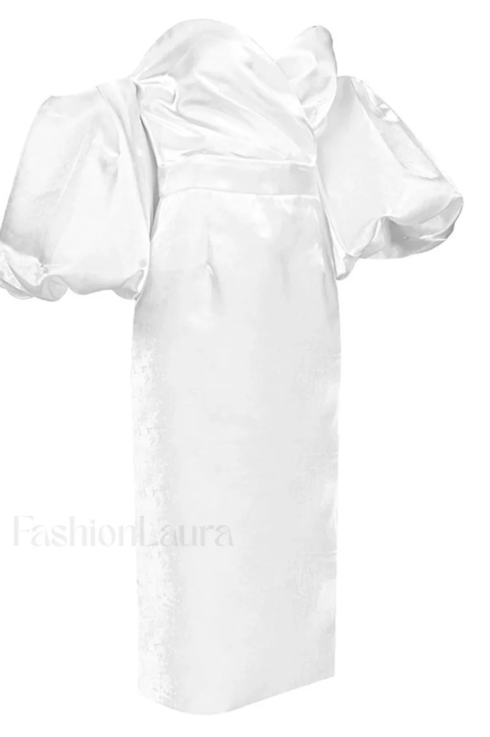 Satin Strapless Stylish Midi Dress - Image 27