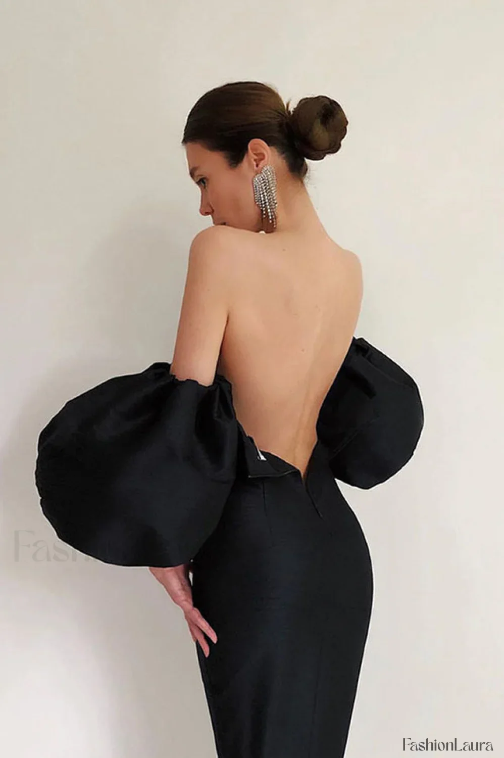 Satin Strapless Stylish Midi Dress - Image 51