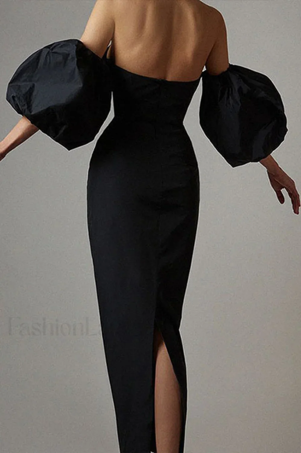 Satin Strapless Stylish Midi Dress - Image 9