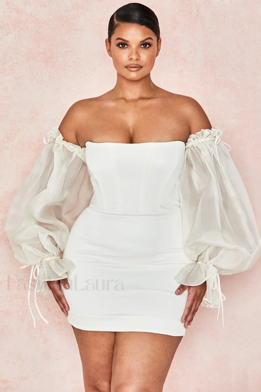Satin Elegant Corset Dress - Image 11