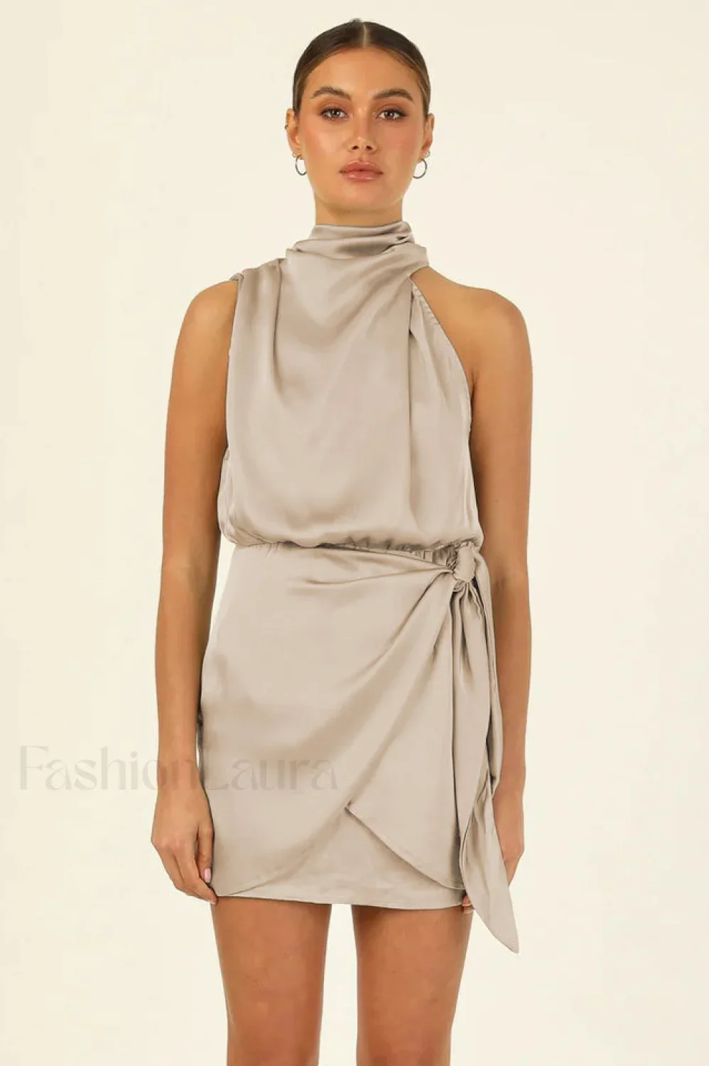 Santorini Satin Stylish Mini Dress - Image 16