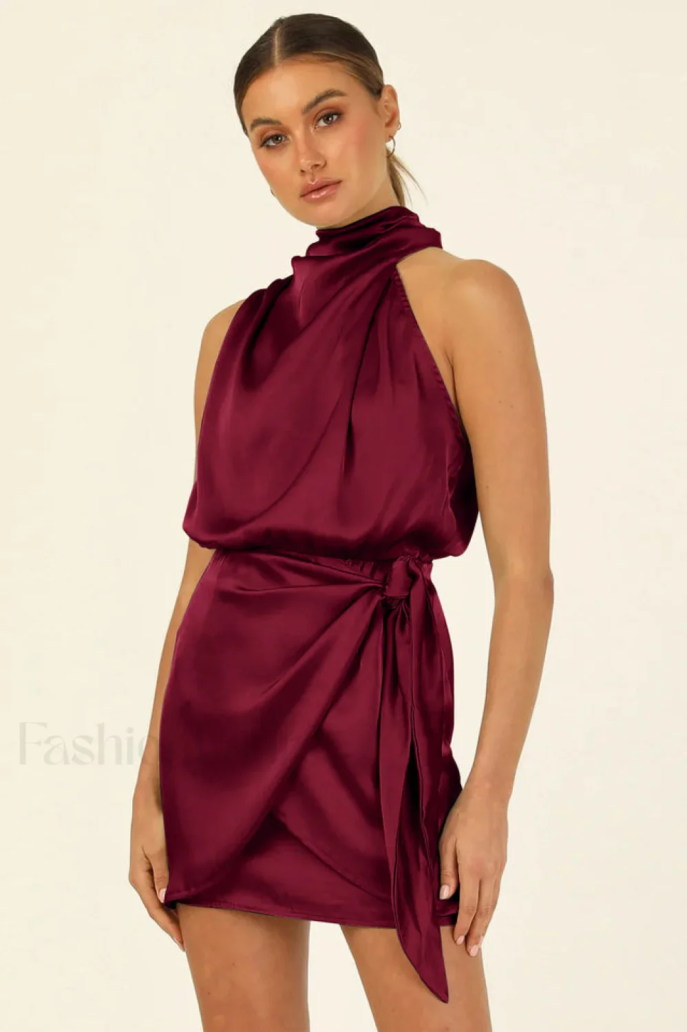 Santorini Satin Stylish Mini Dress - Image 22