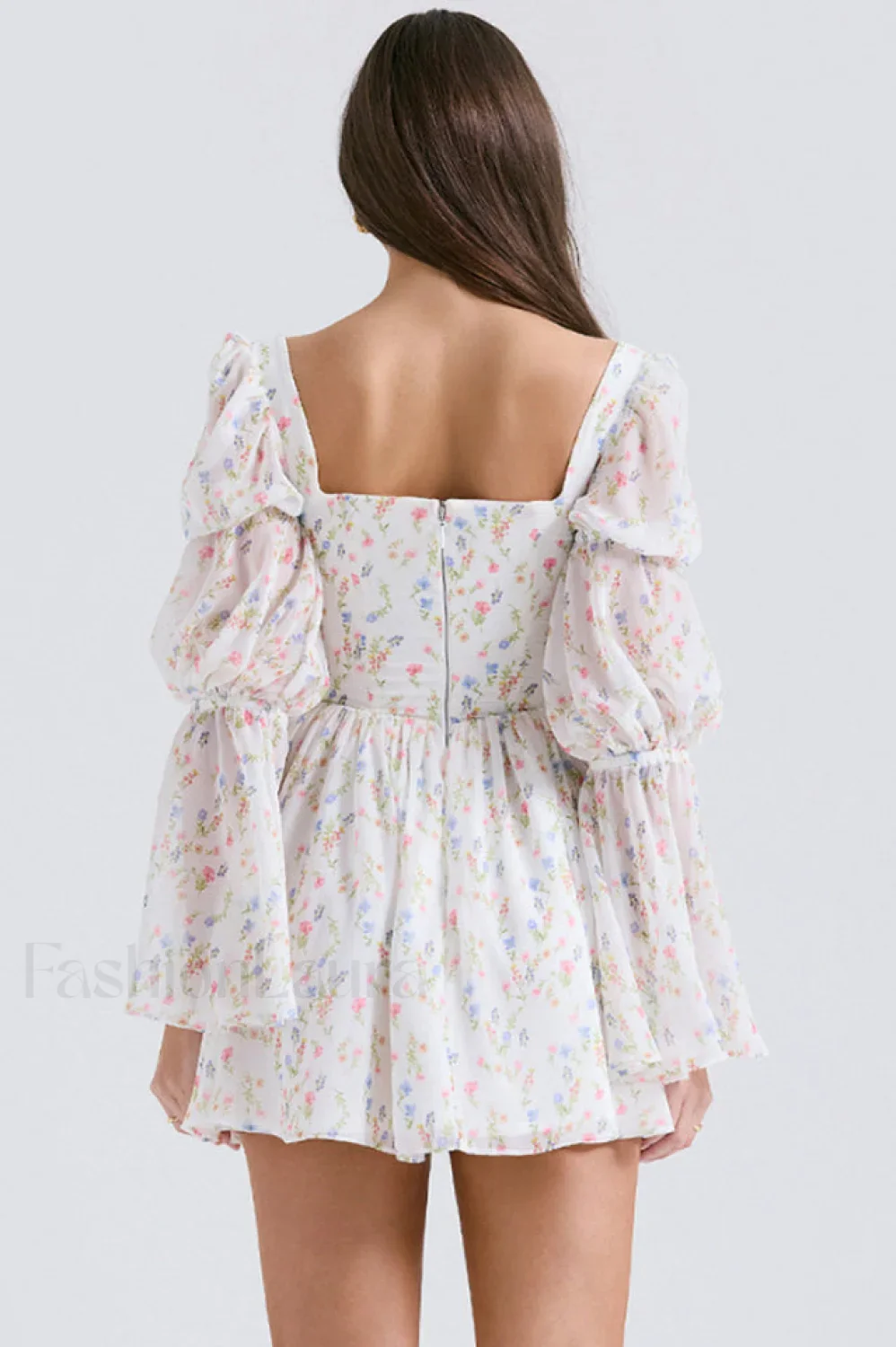 Sancia Printed Puff Charming Sleeve Mini Dress - Image 2