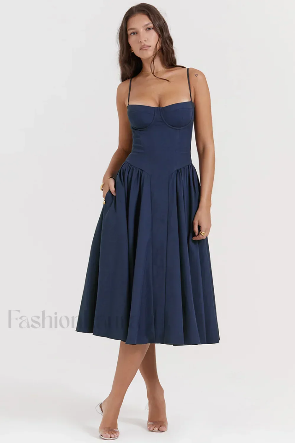 Samaria French Stylish Navy Corset Sundress