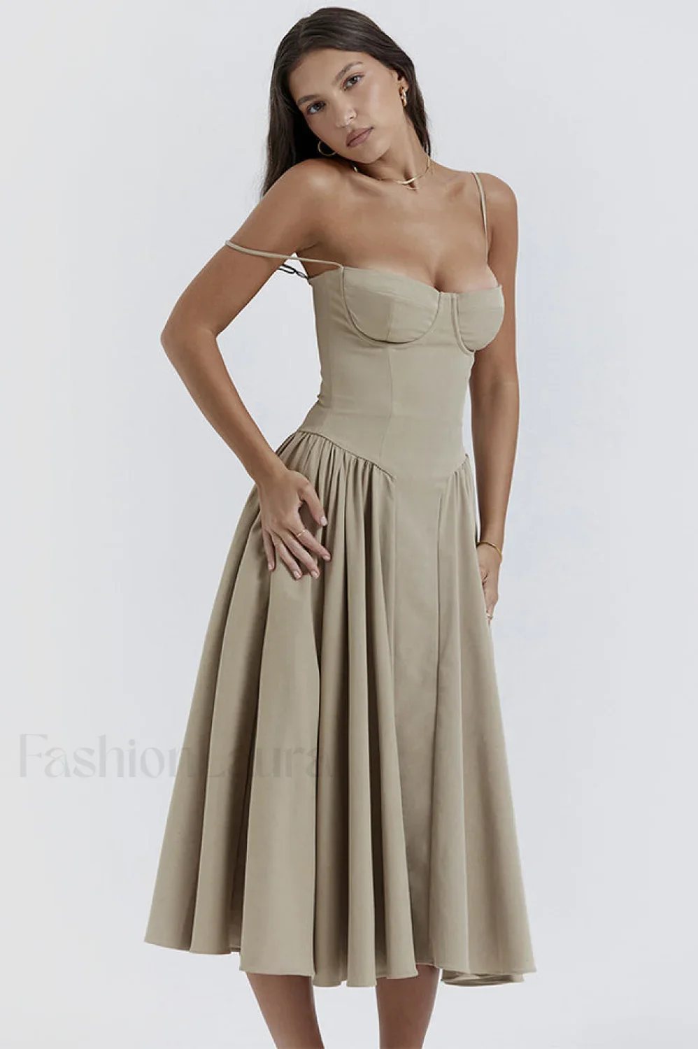 Samaria French Stylish Navy Corset Sundress - Image 11