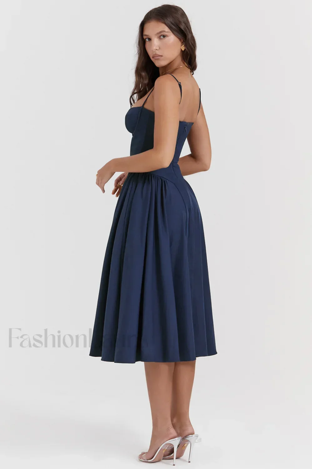 Samaria French Stylish Navy Corset Sundress - Image 5