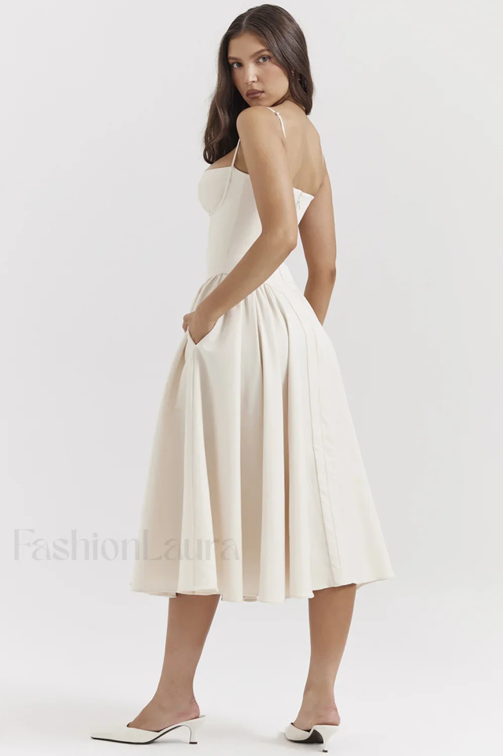 Samaria French Stylish Navy Corset Sundress - Image 55